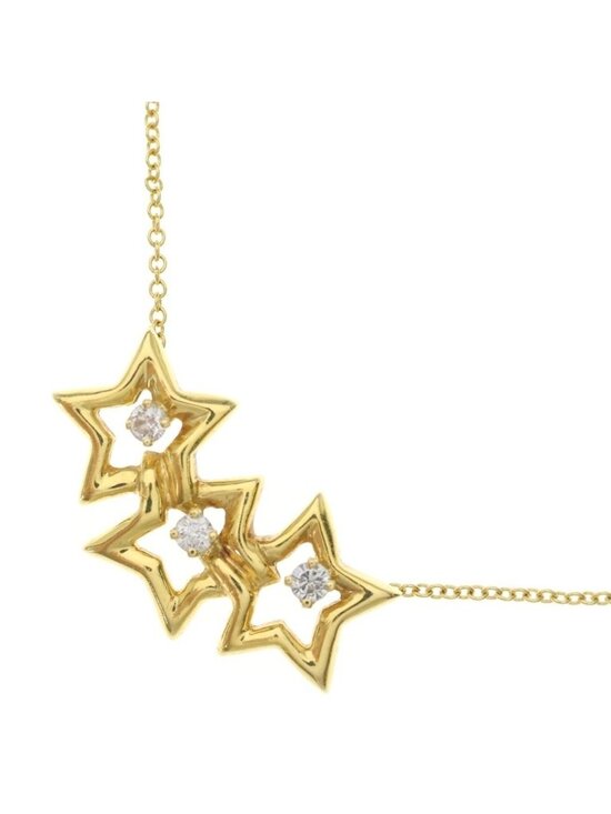 Tiffany & Co. Jewelry - Tiffany & Co Triplestar Diamond 18k Yellow Gold Necklace